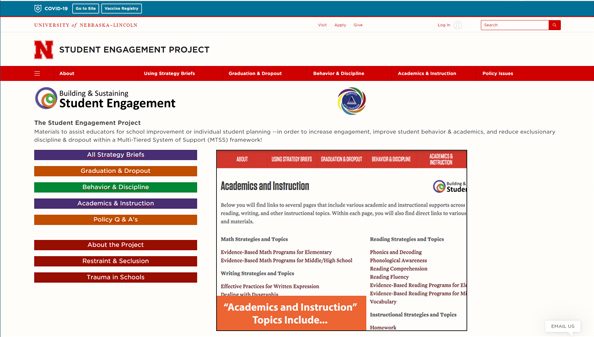 University of Nebraska Lincoln website's Student Engagement page